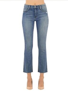 Morrison Kick Crop Jean Mid-rise Stretch Denim Fray Hem Womens Starlet Size 26